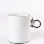 Metal Kulplu Kahve ve Çay Mug Beyaz 270ml